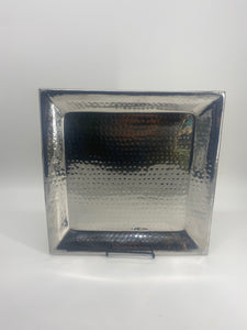 Silver Tray - Square Hammered 18x18