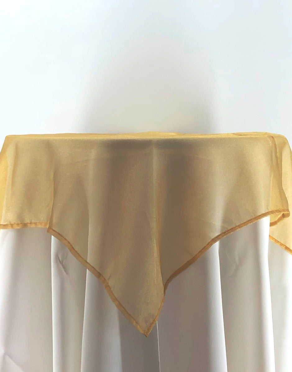 Antique Gold Organza Tablecloth – Affordable & Luxury Event Rentals