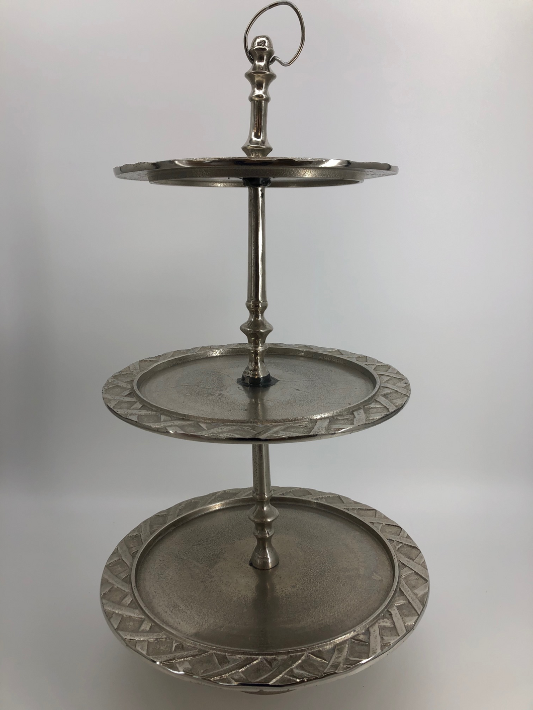 3 Tiered Large Silver Tray