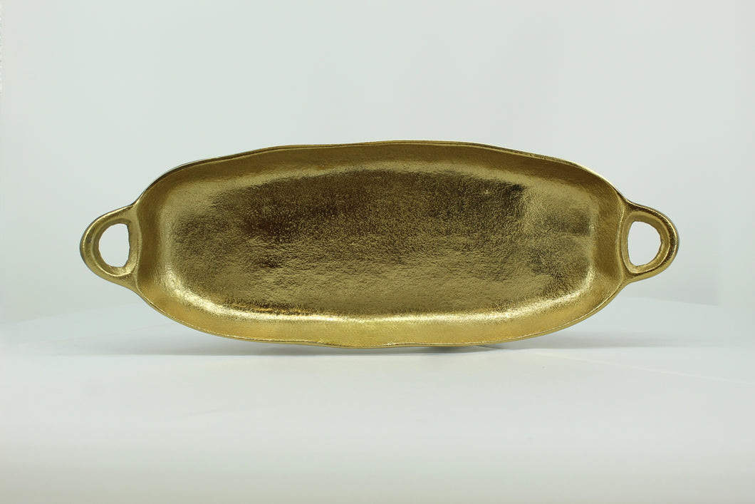Gold Oval Serving Tray