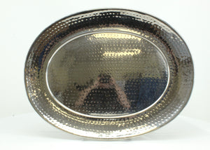 Silver Tray - Oval Hammered 15"x20"