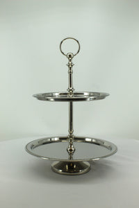 Silver Two-Tiered Serving Tray