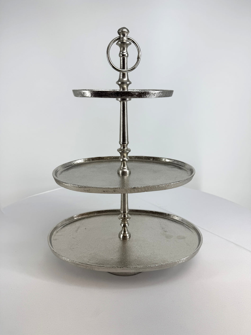 Silver Three-Tiered Serving Tray