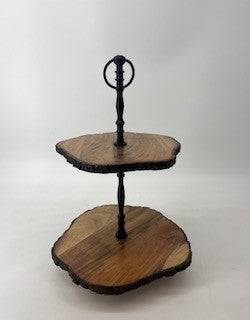 2 Tiered Wooden Serving Tray