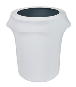 Trash Can Cover - White Spandex
