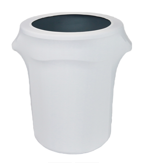 Trash Can Cover - White Spandex