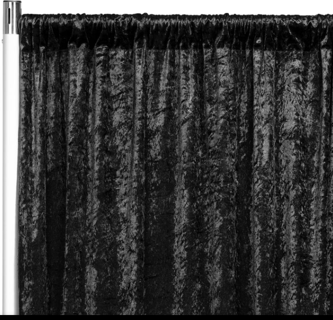 Black Velvet Single Drape Panel - 12