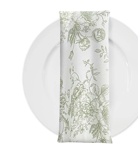 Sage Poly French Toile Napkins (10 Count) (Copy)