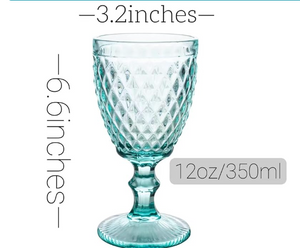 Glassware - Water Goblet Stemmed 12 oz Lemon Green