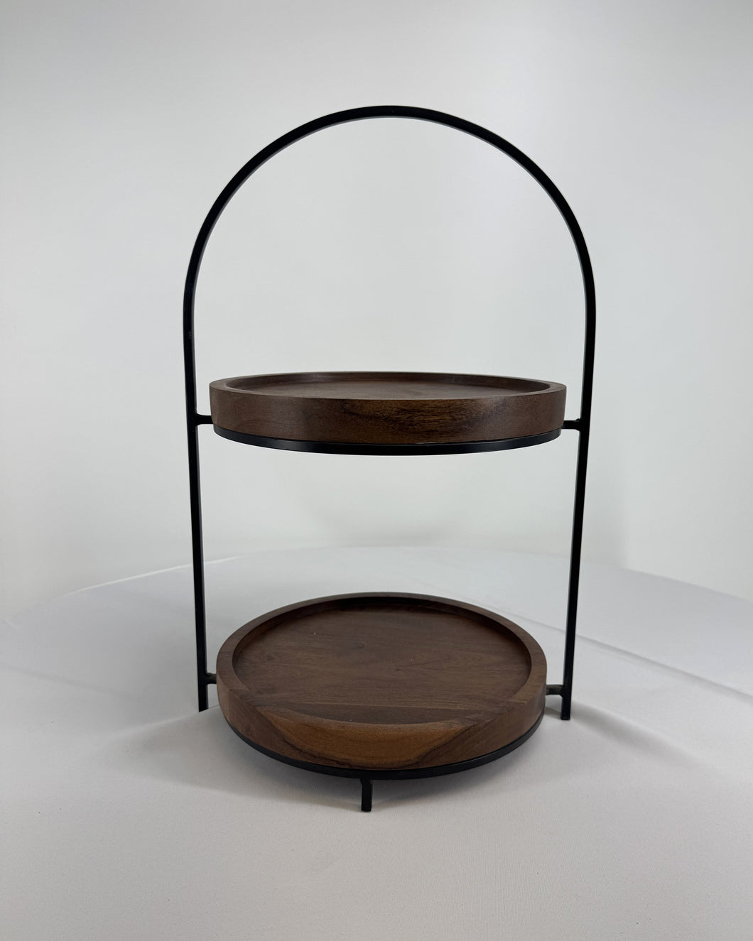 Rustic Wooden 2-Tiered Serving Tray