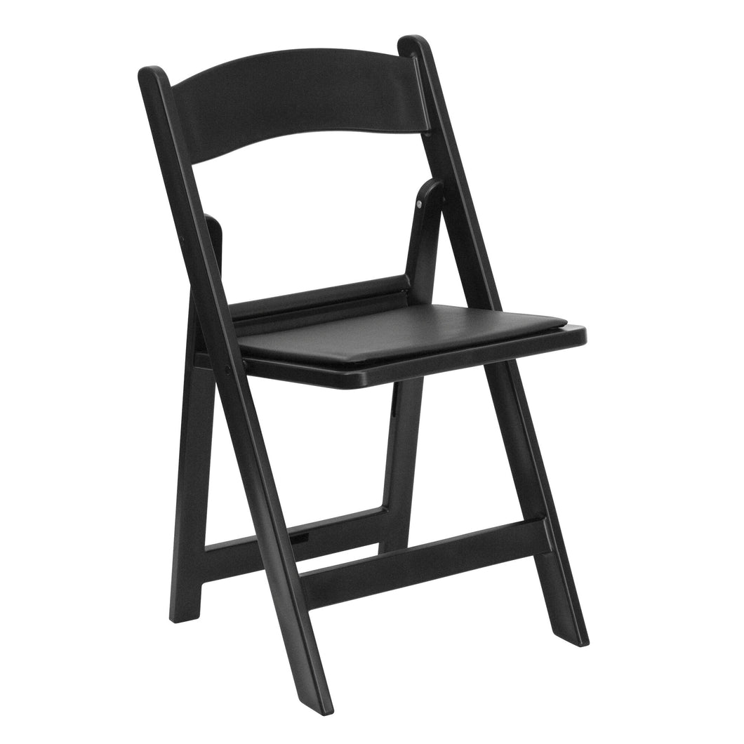 Resin Black Padded Folding Chair