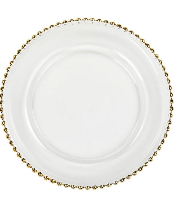 Gold Beaded Charger Plate 