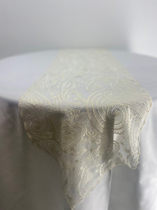 Ivory Paisley Lace Table Runners