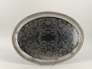 Silver Tray - Oval Rope 22"
