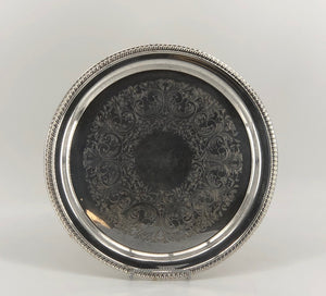 Silver Tray - Round Rope 14"