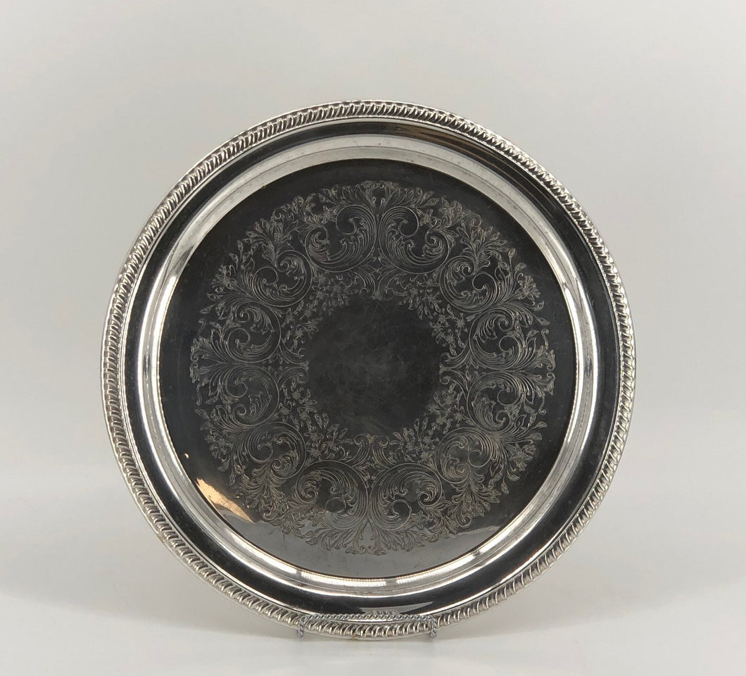 Silver Tray - Round Rope 14