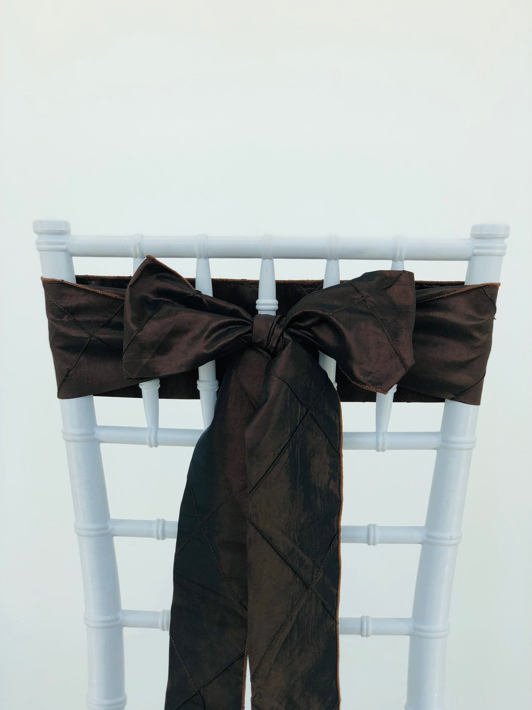 Chocolate Pintuck Sash - Chair Flair