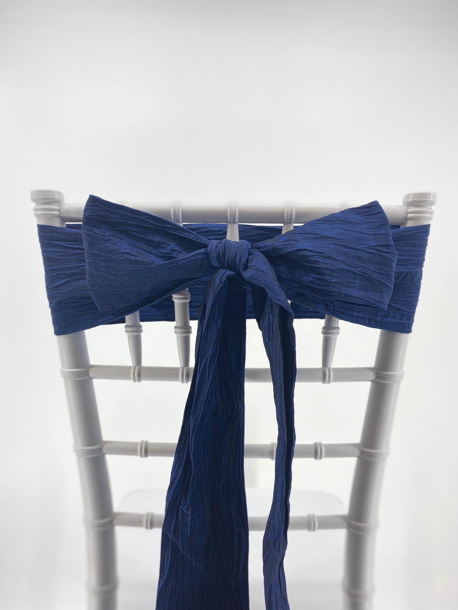 Navy Blue Organza Chair Sashes, Chair Bows, Chair Ribbons