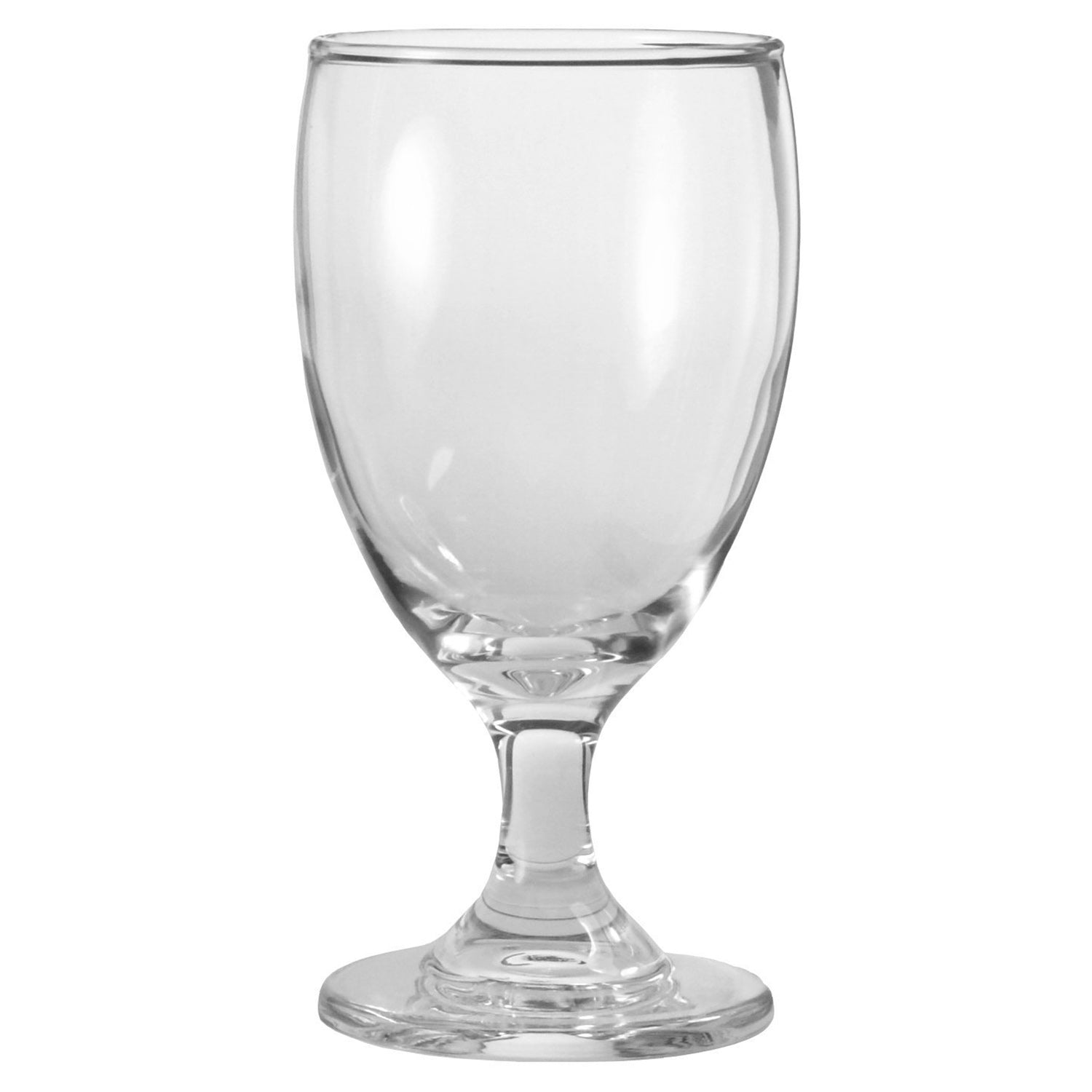 Glass, Water Goblet 12oz Low Stem 25/RACK - Aabco Rents Inc