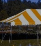 Frame Tent - 10 x 10  Yellow /  White Stripe
